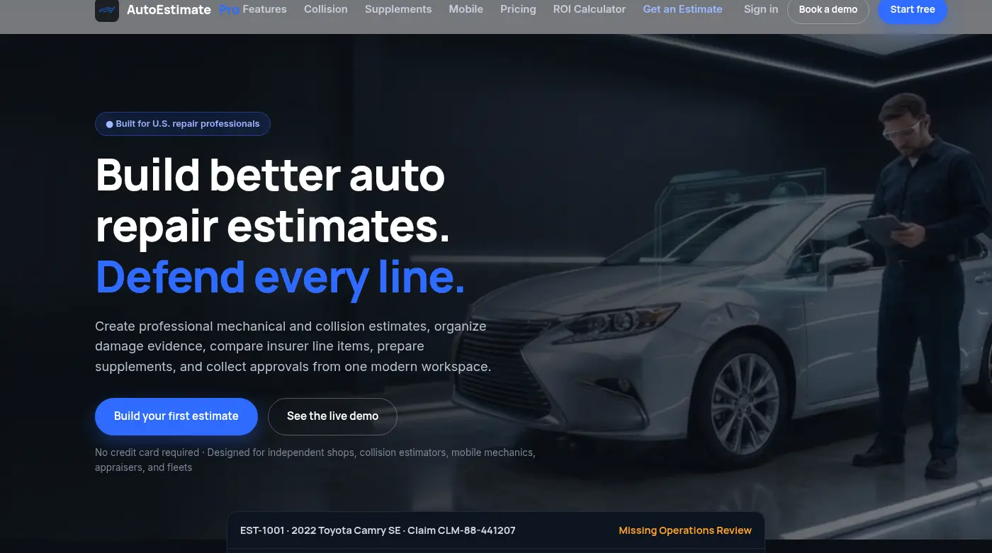 AutoEstimate Pros estimating platform