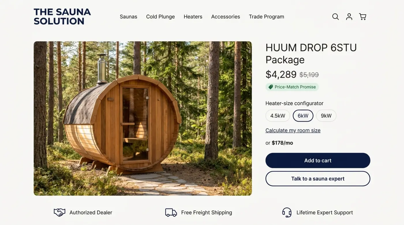 The Sauna Solution storefront